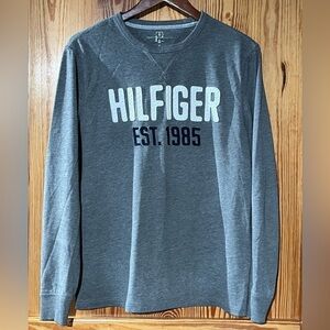Tommy Hilfiger 1985 Raised Logo Gray Long Sleeve Heavyweight T-Shirt